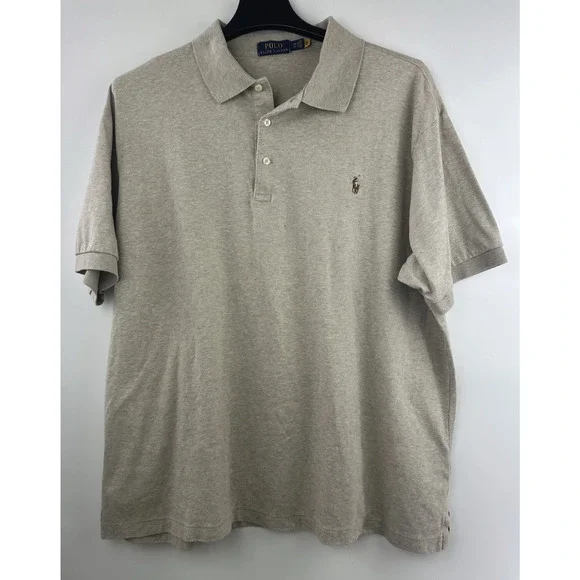 Polo Ralph Lauren Soft Cotton Polo Shirt in Dune Tan Men's 2XB 2X Big & Tall - Picture 11 of 12